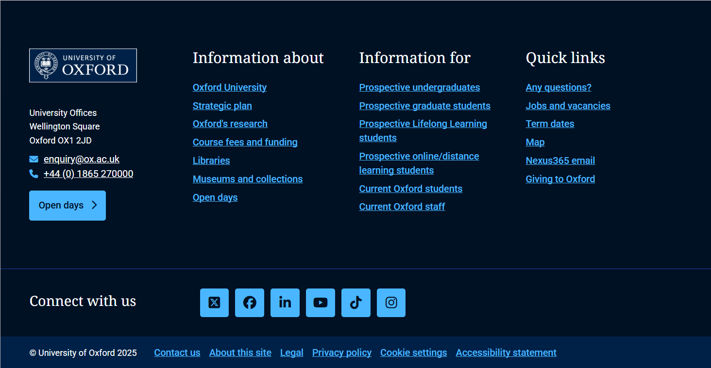 Standard footer view