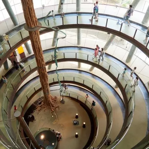 Interior balcony in a building