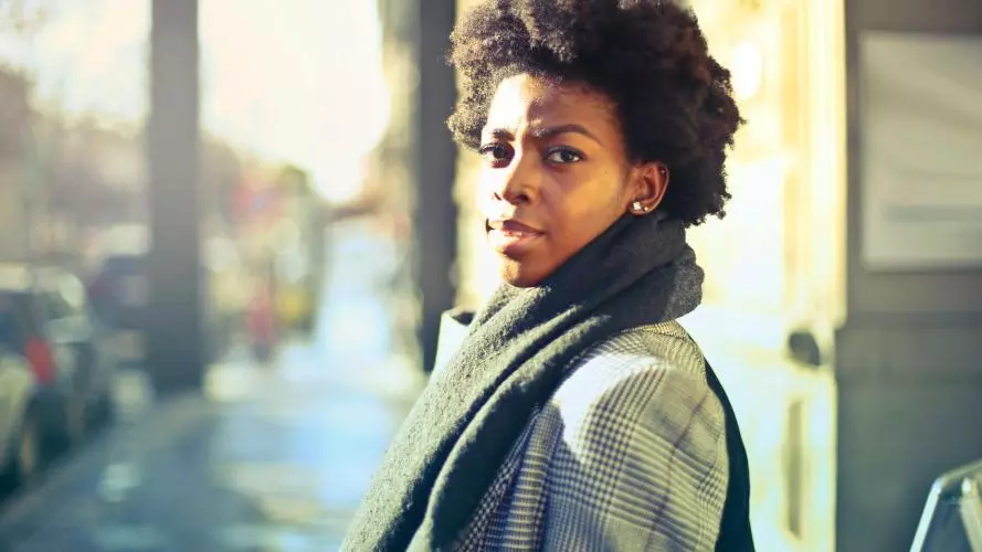 headshot of a woman outside
