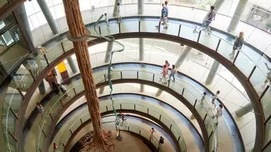 Interior balcony in a building